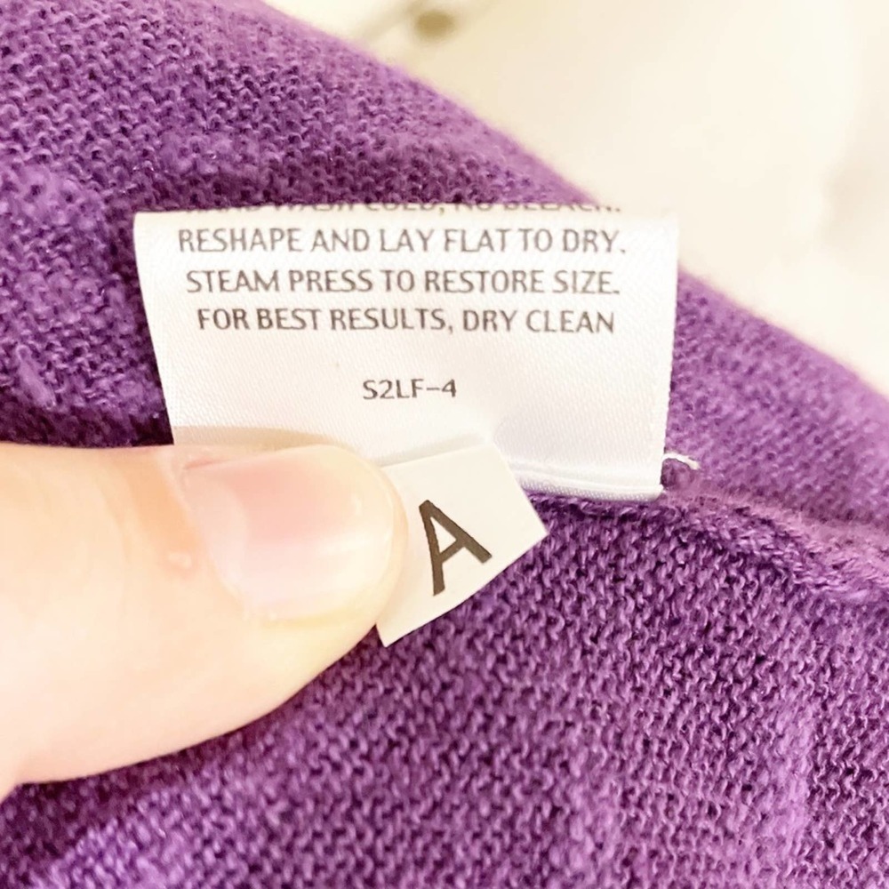Eileen Fisher Linen Open Cardigan Purple Medium - Picture 13 of 14